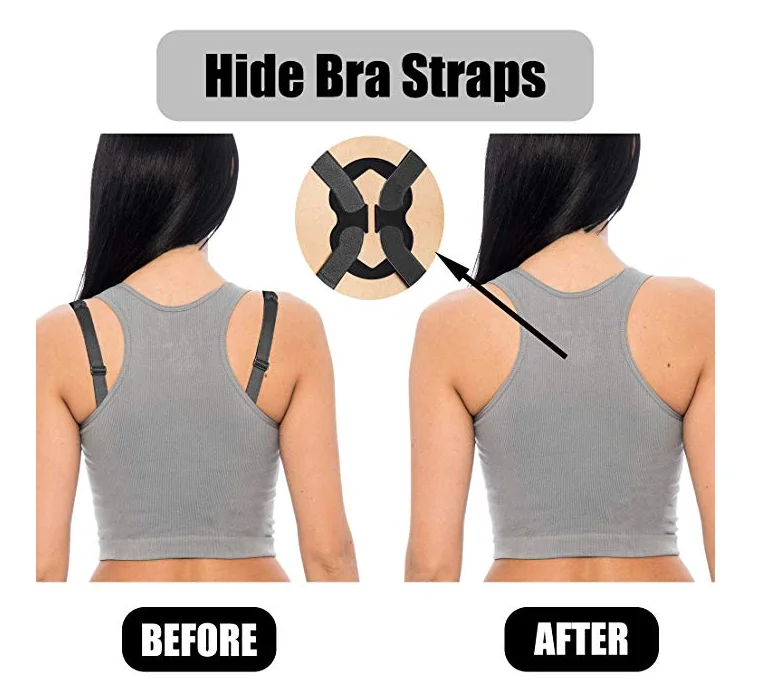 Women Plastic Racerback Bra Strap Clips Noslip Cleavage Control Bra