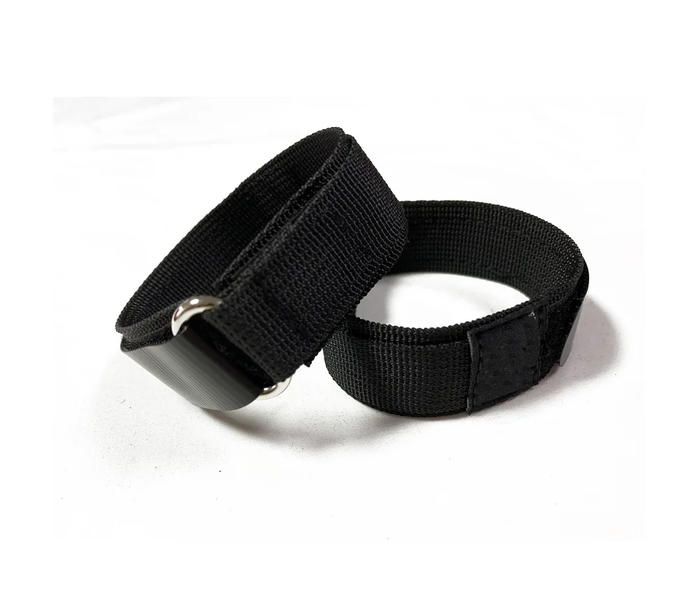 Hook Loop Sport Watch Strap 25mm Nylon Straps Black Fastening Watchband ...