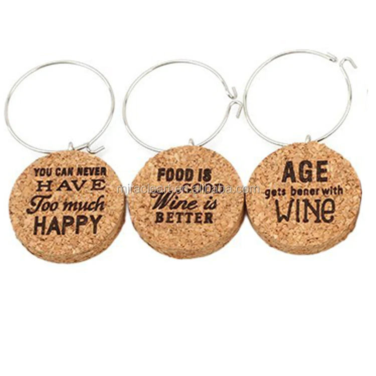 Trade Assurance New Arrival Cork Wine Glass Charms