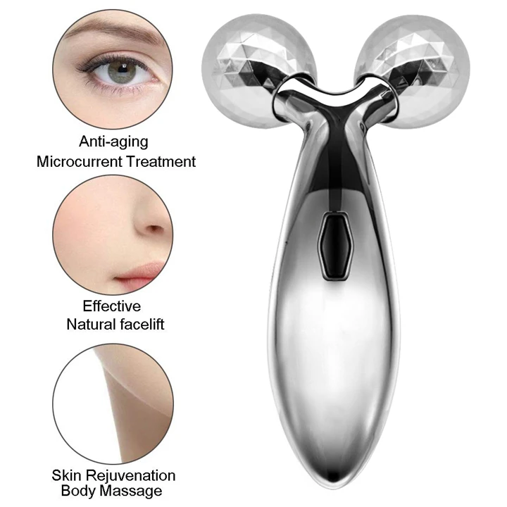 Microcurrent 3d Roller Y Shape Face Lift Skin Tightening Facial