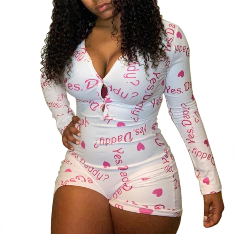
Hot sale yes daddy pyjamas onesie adult pajamas onesies for women pijamas plus size sleepwear fall clothing 