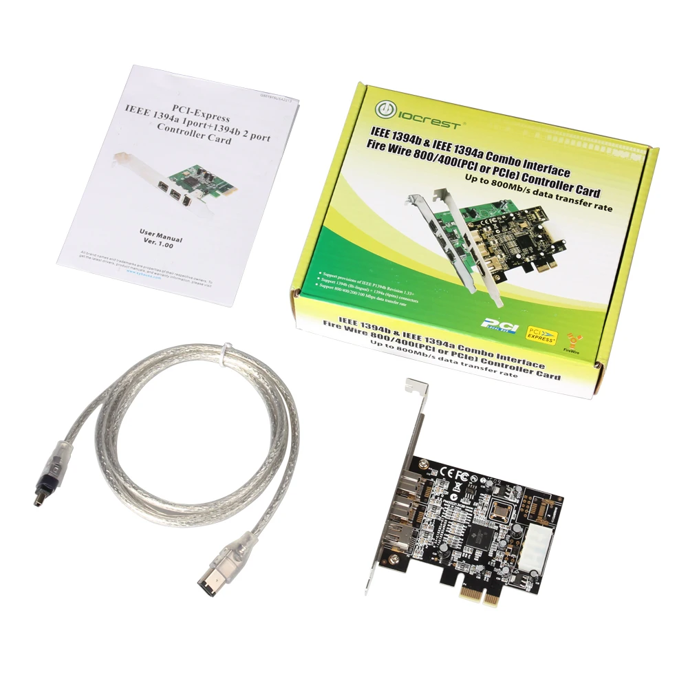 Iocrest 1394a/b Pci-e Firewire Card,2 Port 1394b And 1port Pcie Card ...