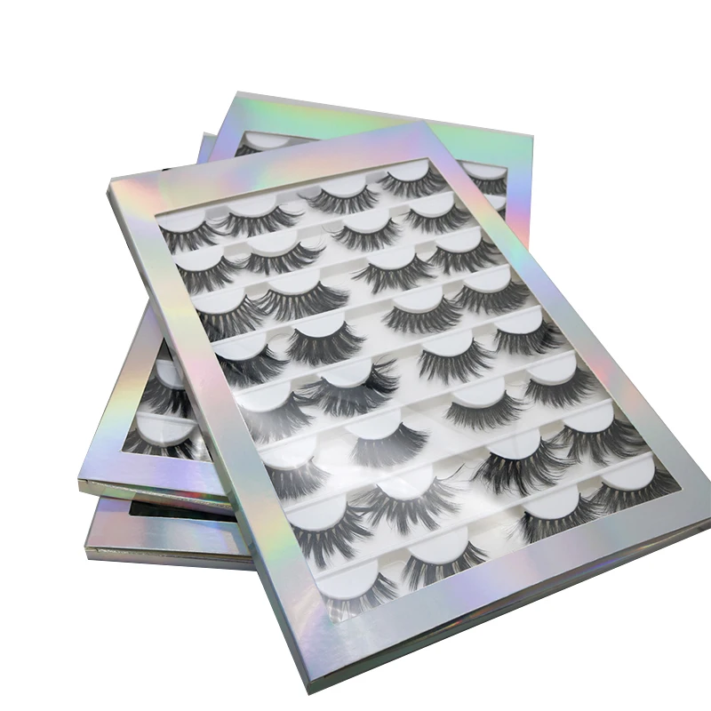 Wholesale 9D 20 pairs synthetic private label 25mm faux mink false eyelash book packaging 16 in 1 lash book