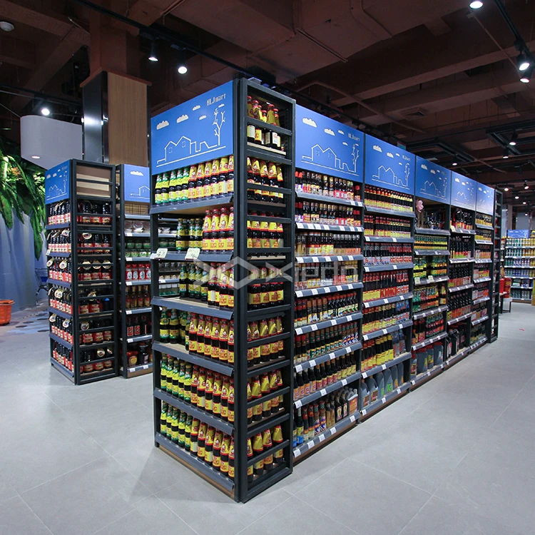 Double Side Supermarket Shop Fitting Rack Shopping Shelf Supermarket