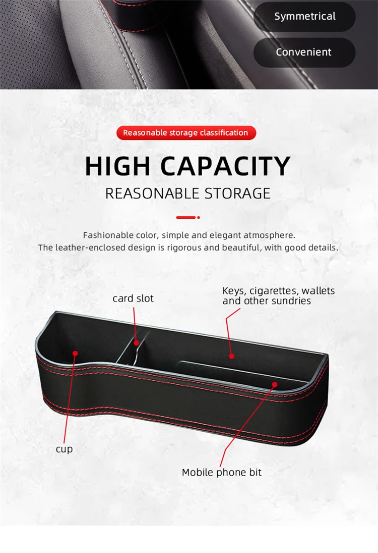 car seat gap storage box cup pu leather