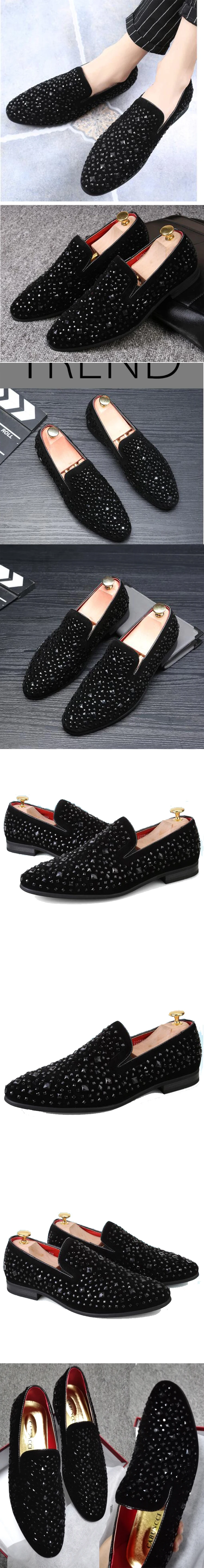 black loafers with diamonds