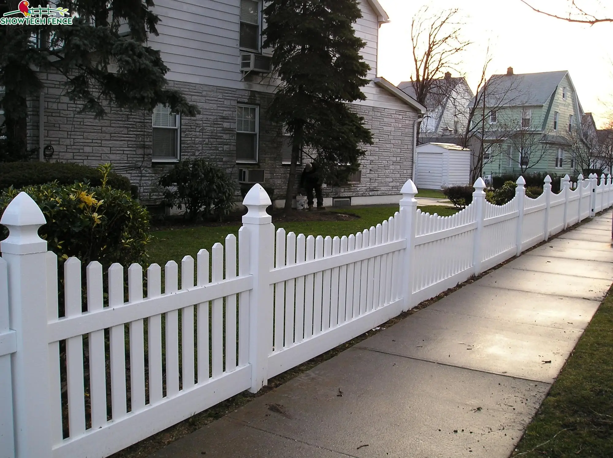 Plastic Pvc Picket Fence Panel With Gate,Scallop Vinyl Picket Fence