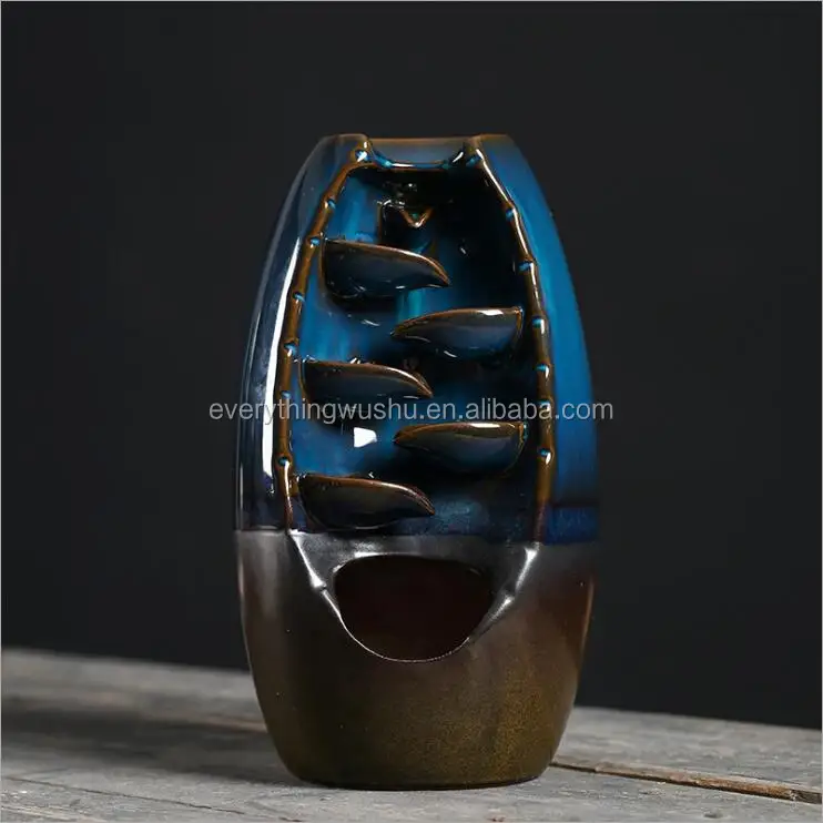 Worldwide Free Shipping Waterfall Incense Burner Ceramic Incense Holder,Option for Mixed Incense Cones