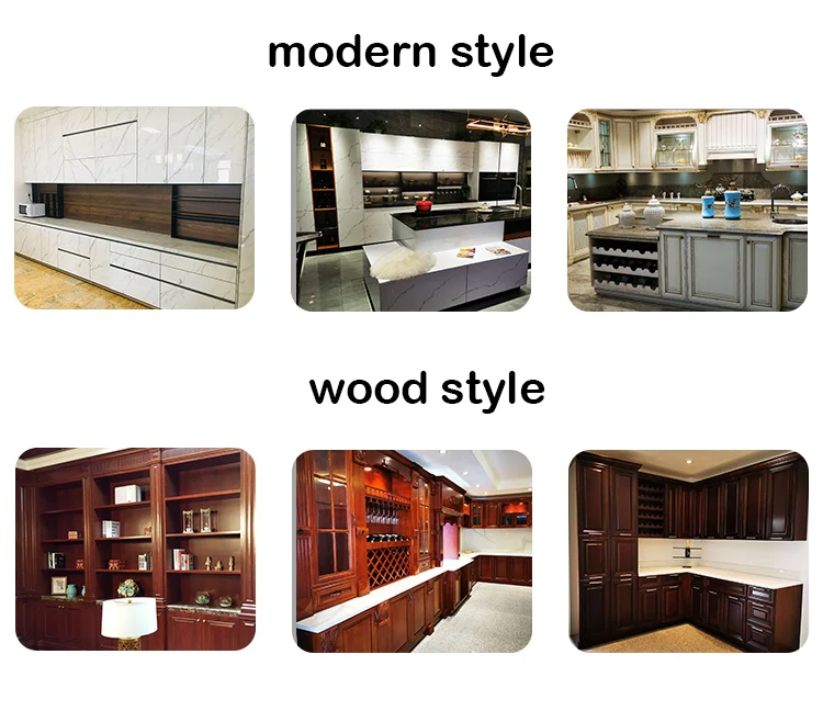 Kitchen Island Set Luxury Solid Wood Modern Design Kitchen Cabinets ...
