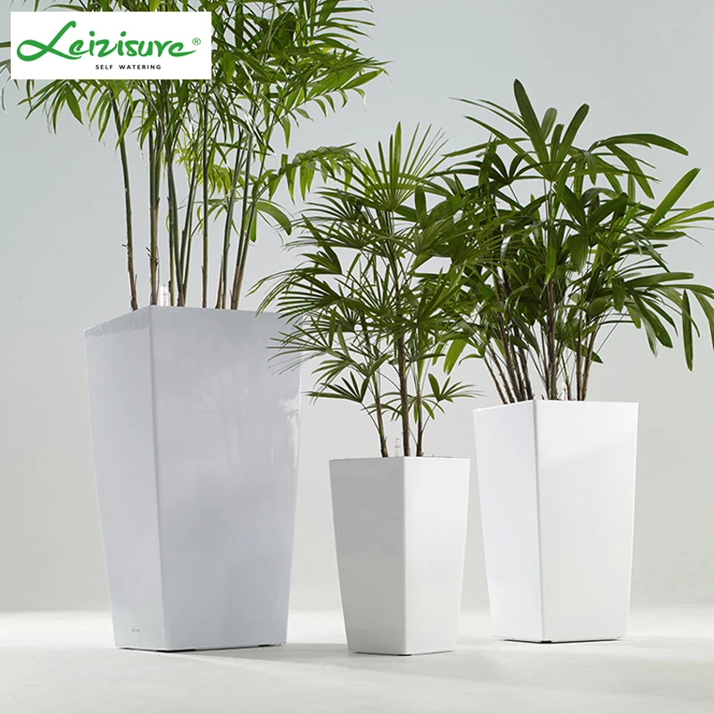Square Decorative Indoor & Outdoor Pots - Large Plastic Flower