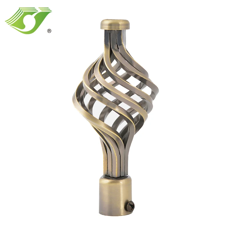 High quality fancy adjustable twisted end metal curtin rod
