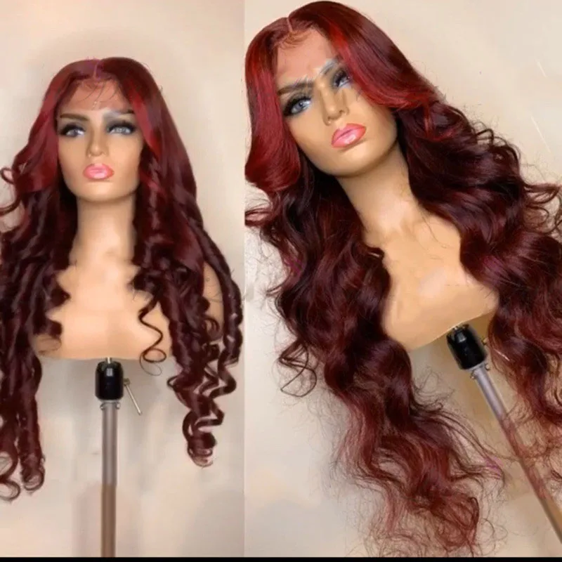 dark red wig lace front