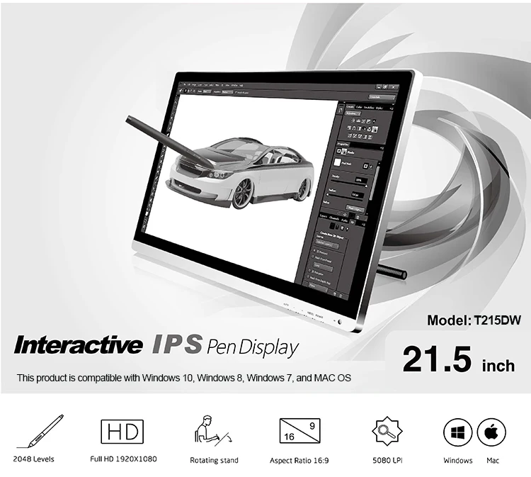 Best electromagnetic interactive displays graphic tablets design monitor drawing tablet for teacher designer artist