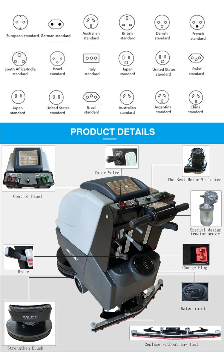 MLEE20BT Epoxy Rubber Terrazzo Floor Cleaning Equipment Drain Gym Scrubber Floor Cleaning Machines