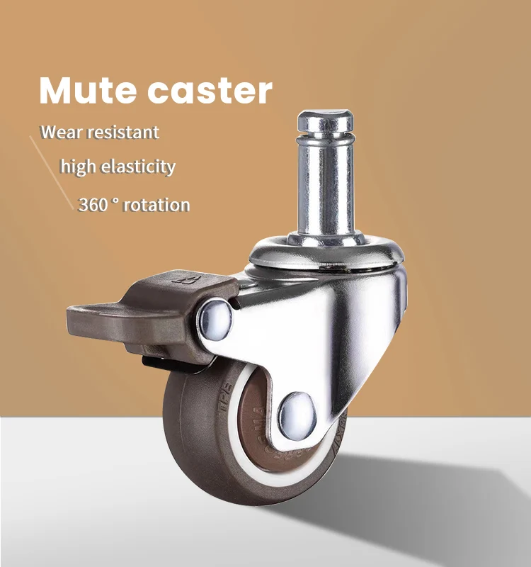 DLPO plate mounted tpr swivel lock mini furniture caster wheel 50mm