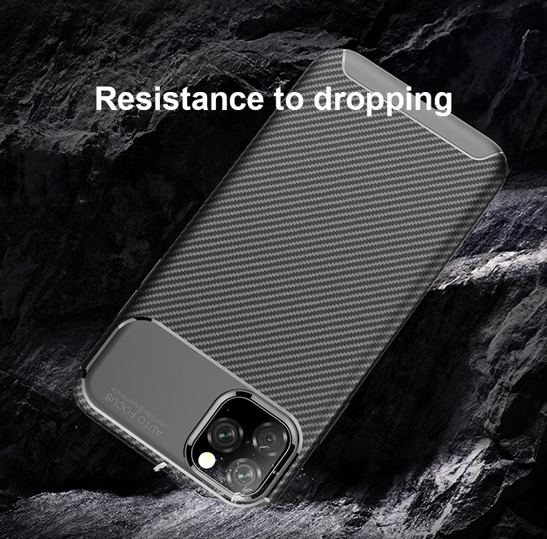 Carbon Fiber Protective Cover for iPhone 11 pro  Max Luxury Case for iPhone 11 Phone Case