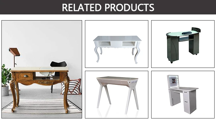 Classic Nail Salon Marble Manicure Table for nail desk Customizable dust collector