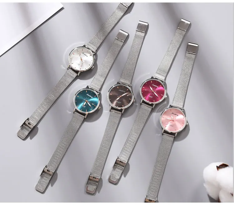 Newest Arrival High Quality China Brand Quartz Watch Women Leisure Mesh Belt Casual Dial Design Ladies Wristwatch