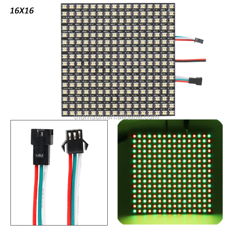 Programmable 16x16 Rgbw Led Screen Arduino Sk6812 Ic Built In 5050 Led ...