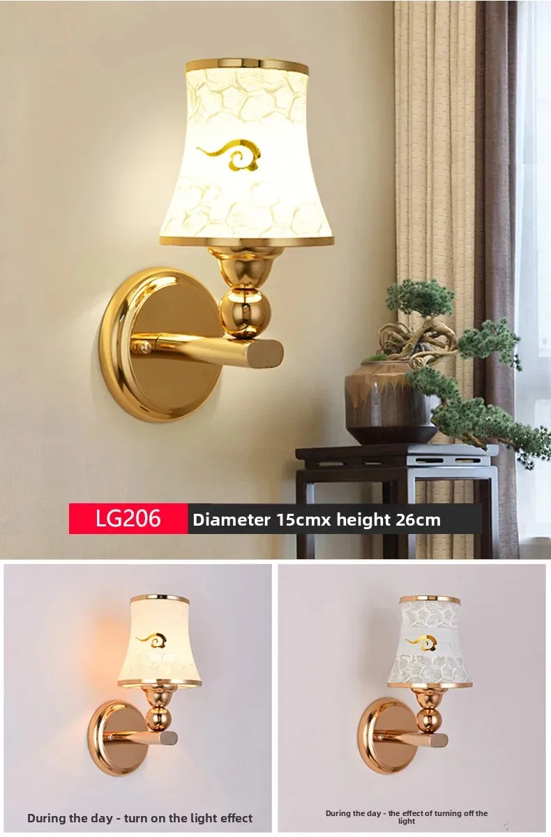 product modern simple led bedroom lamp golden iron body wall lamp for living room tv wall aisle staircase balcony bedside-18