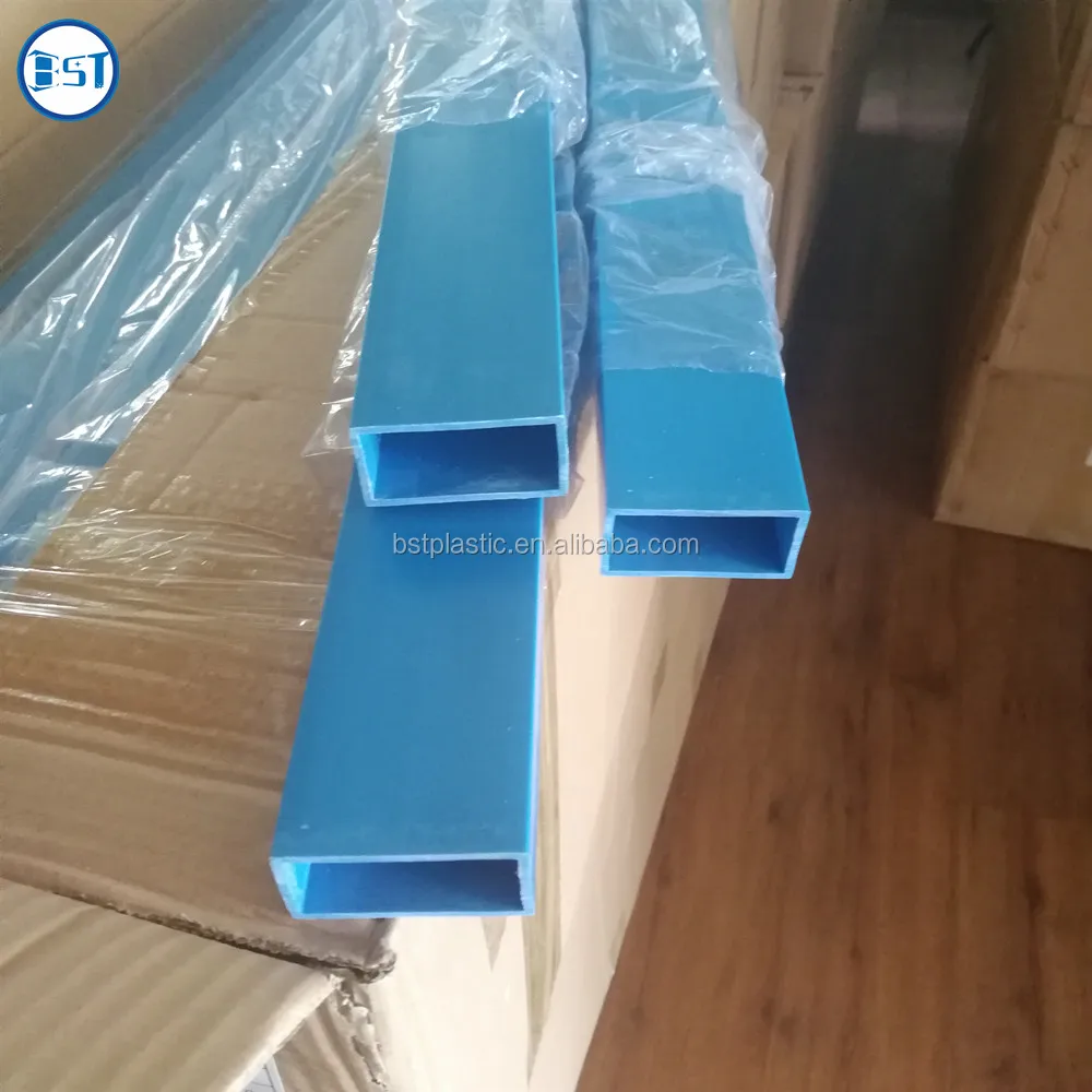 De Plástico De Pvc Cuadrado Rectangular De Tubo Azul Dura De Pvc De