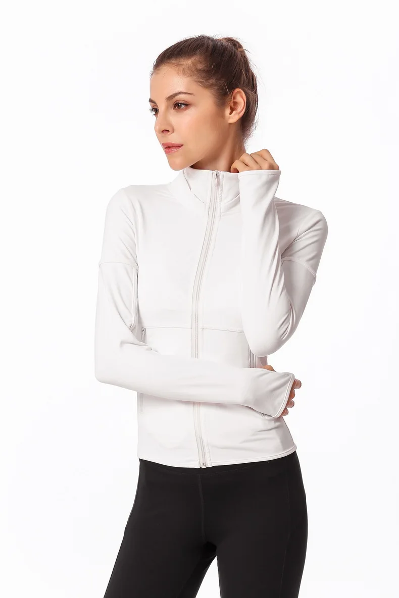 white yoga jacket