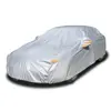 Waterproof All Weather for Automobiles, Outdoor Full Cover Rain Sun UV Protection Car Cover with Zipper Cotton