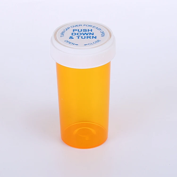 Plastic Reversible Vials Or Pill Bottles Or Dram Vials With A Child