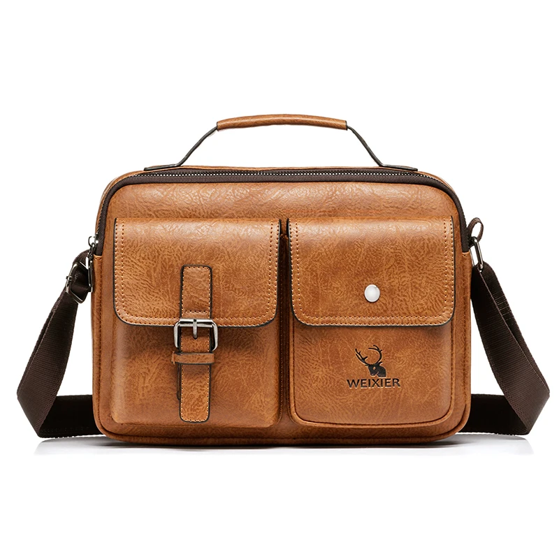 WEIXIER 9558 Vintage PU Leather Crossbody Bag for Men - Stylish