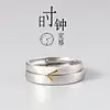 JD Jewelry Custom Adjustable Clock freeze design couple bands ring wedding 925 sterling silver ring for men