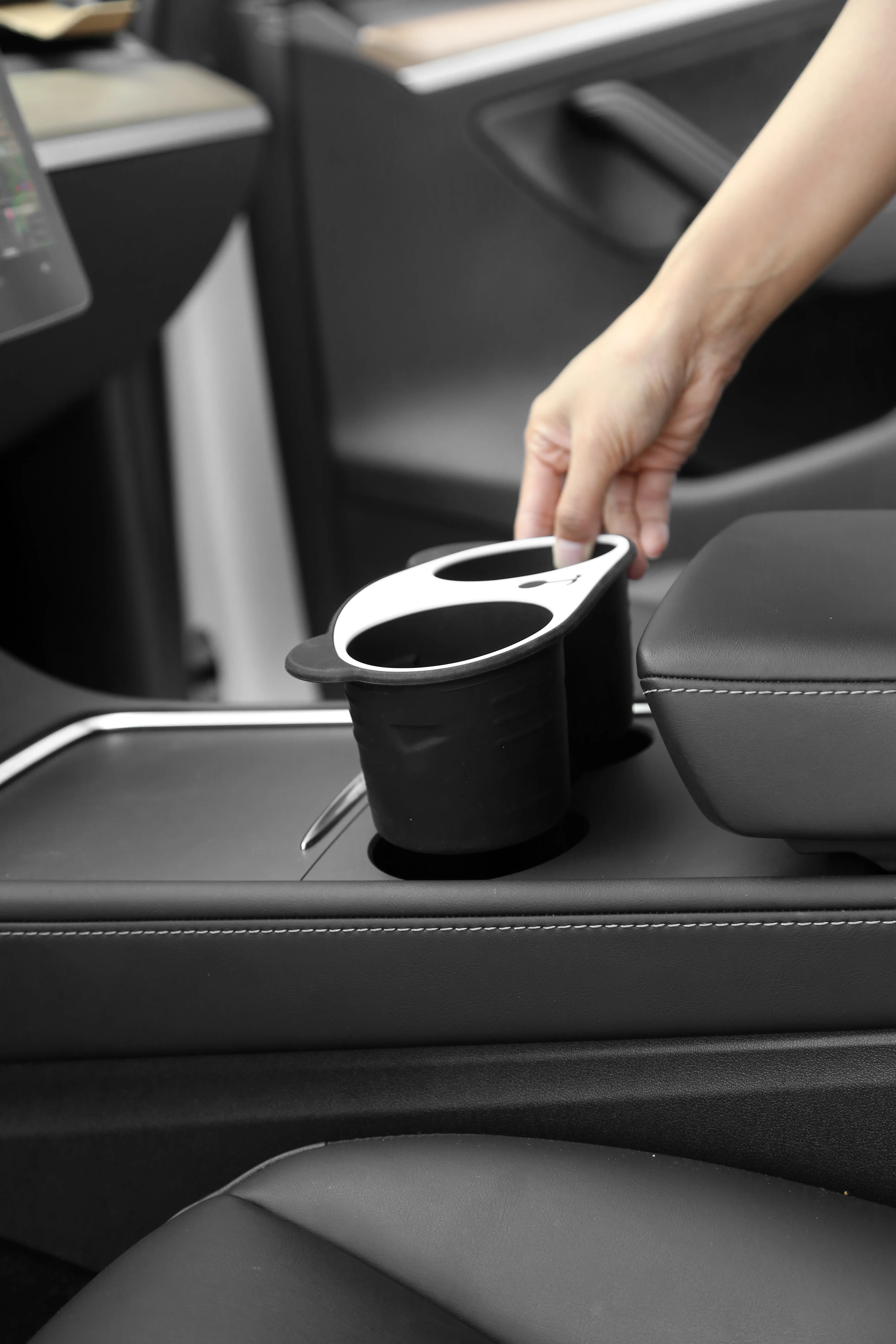 For Tesla Model 3 Model Y Water Cup Holder Insert Center Console Slot