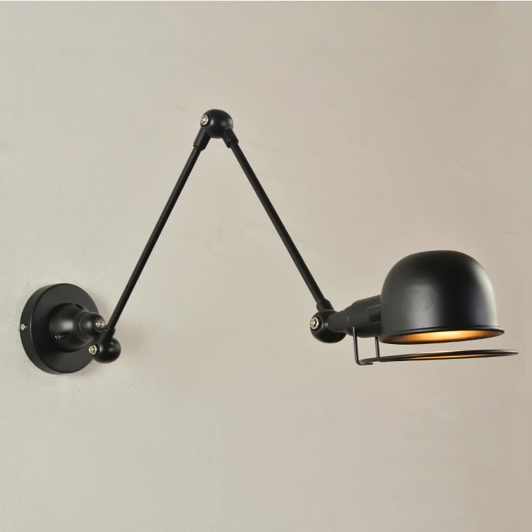 High Quality light fixtures industrial loft style lamp bedside E27 led wall light adjustable
