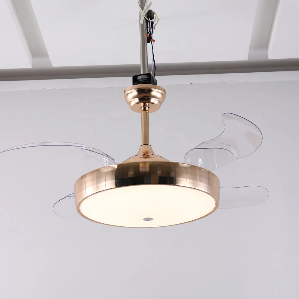 42'' dc motor home use hidden blades minimalism light ceiling fans manufacturer