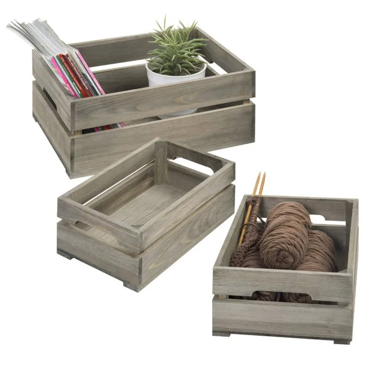 wood crates for display rustic small