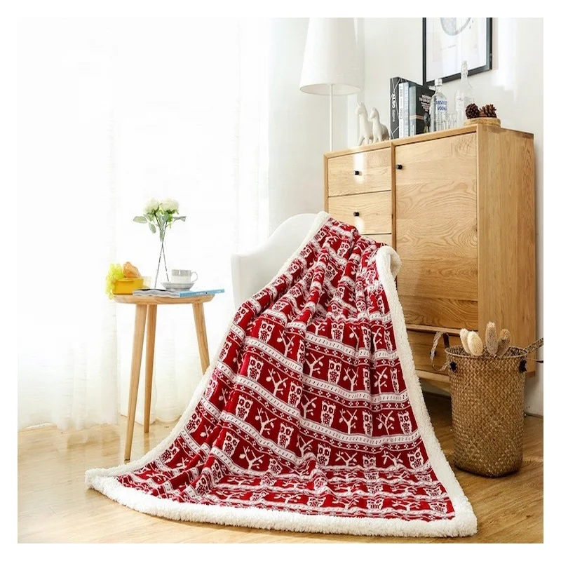 Super Soft Knitting Christmas Blanket 100 Polyester Life Comfort