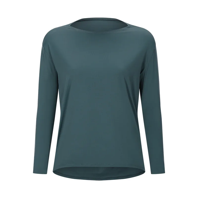 
Women Stitching Casual sport T-Shirt Round Neck Casual Fashion Long Sleeves T Shirt Women yoga fitness 