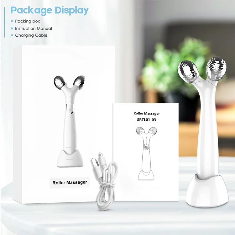 New released mini microcurrent face lift 3d roller v face massage