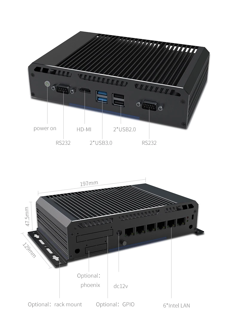 New Design Pfsense Firewall 6 Lan Ports 3865u I3 6100u Usb3.0 Gpio Nuc