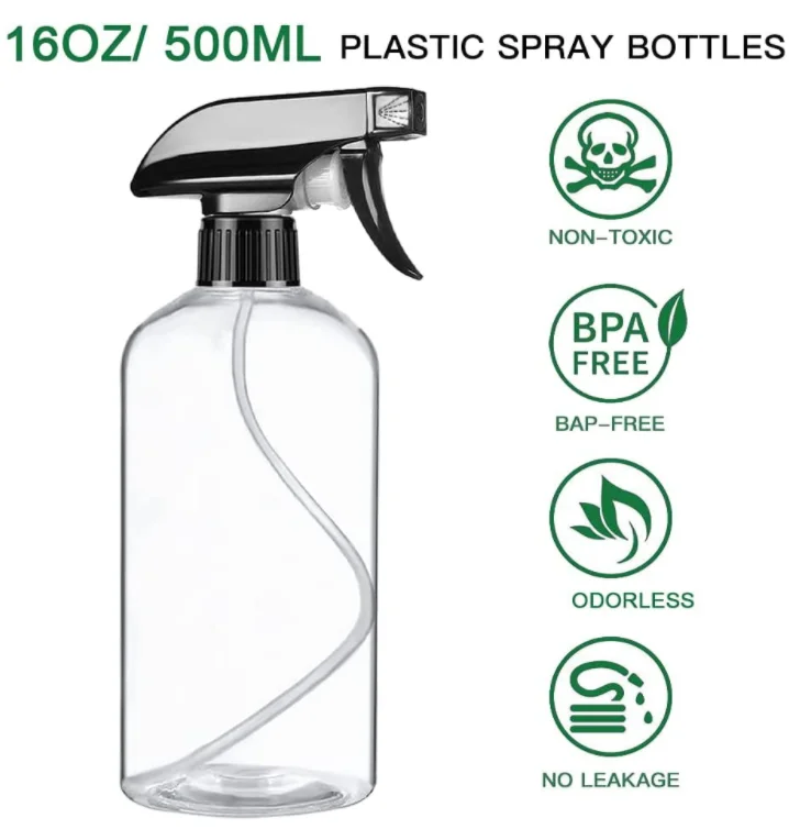 Customized Empty Plastic Spray Bottles 16.9 Oz Spray Bottle Refillable
