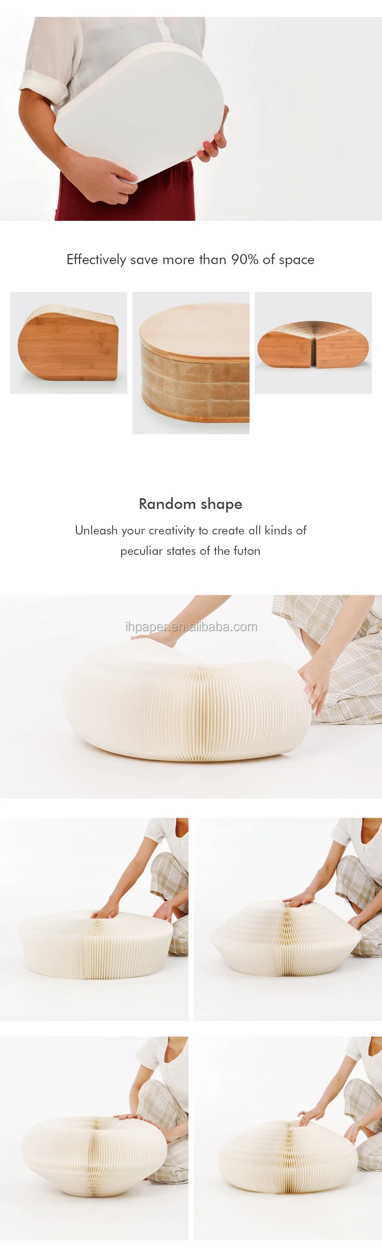 Hotsale Space Saving Futon For Yoga Eco Friendly Futon Paper Furniture Japanese Futon