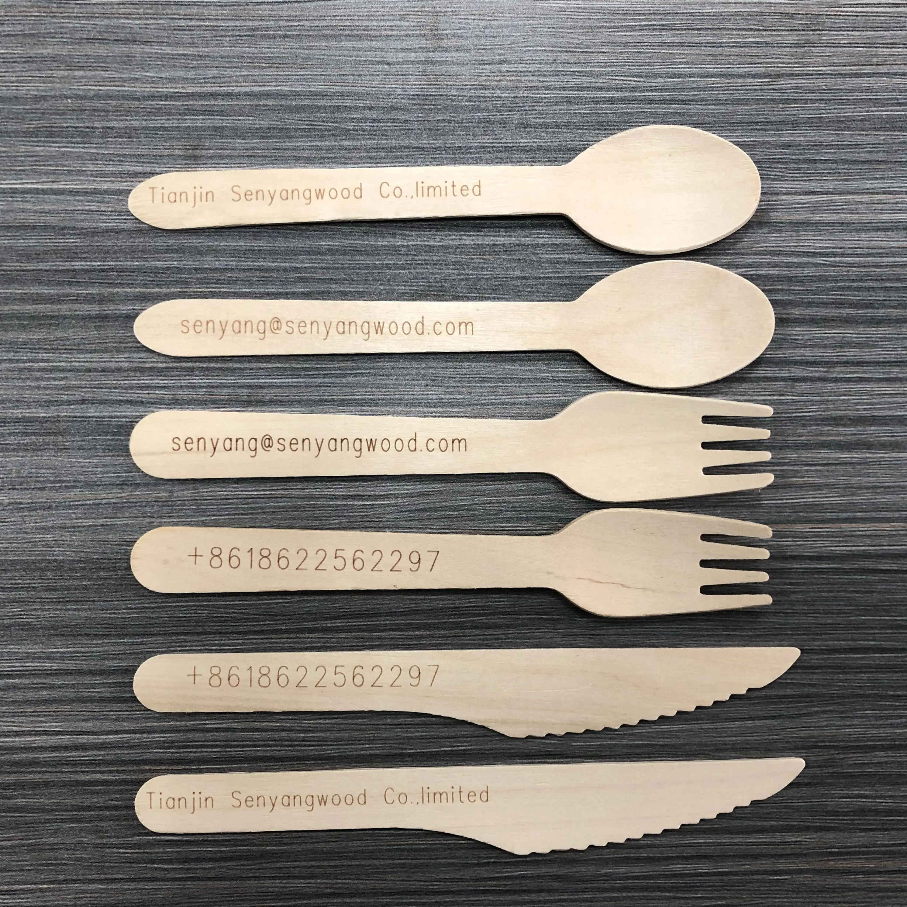 Bulk Disposable Biodegradable Wooden Cutlery Eco Friendly Wedding