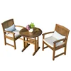 outdoor solid wood table and chairs garden leisure furniture sets dinning wood table 2seater teak patio garden set picnic