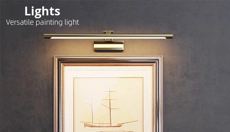 product bronze american style vintage decorative wall lamp with mirror and painting led light 111v 240v for dressing room and bedroom-1