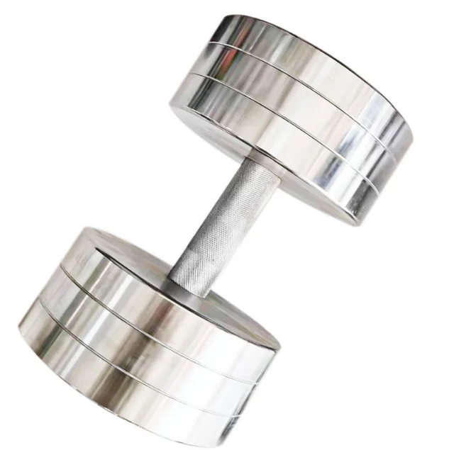 Round Head Fixed Dumbbells 1 100kg Fitness Weight Lifting Chromed Stainless Steel Dumbbell Set Dumble