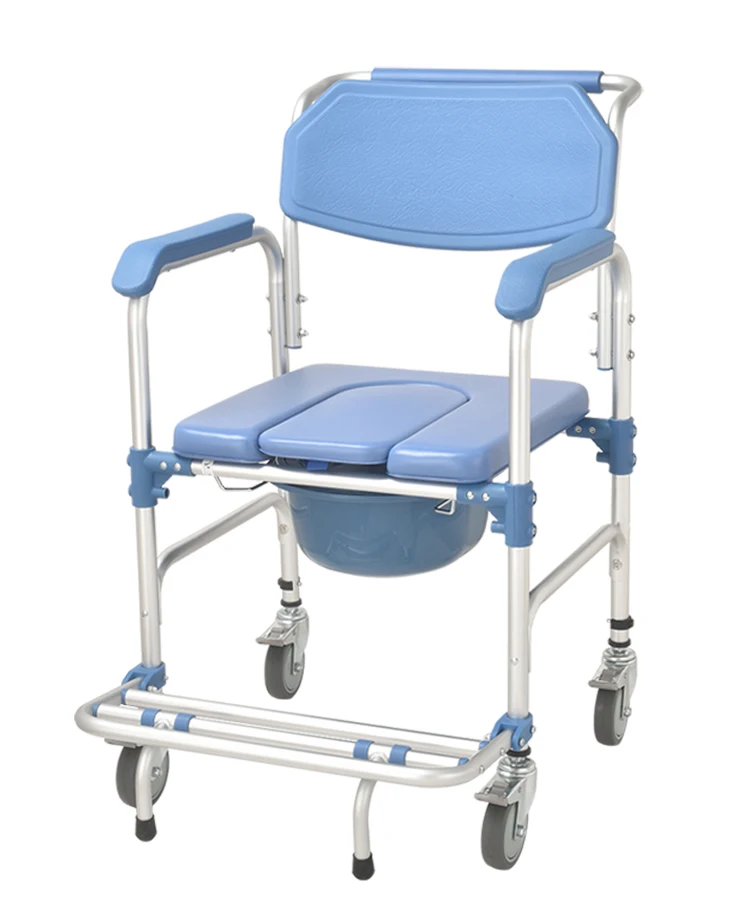 Home Care Detachable Mobile Commode Wheelchair With Toilet & Soft