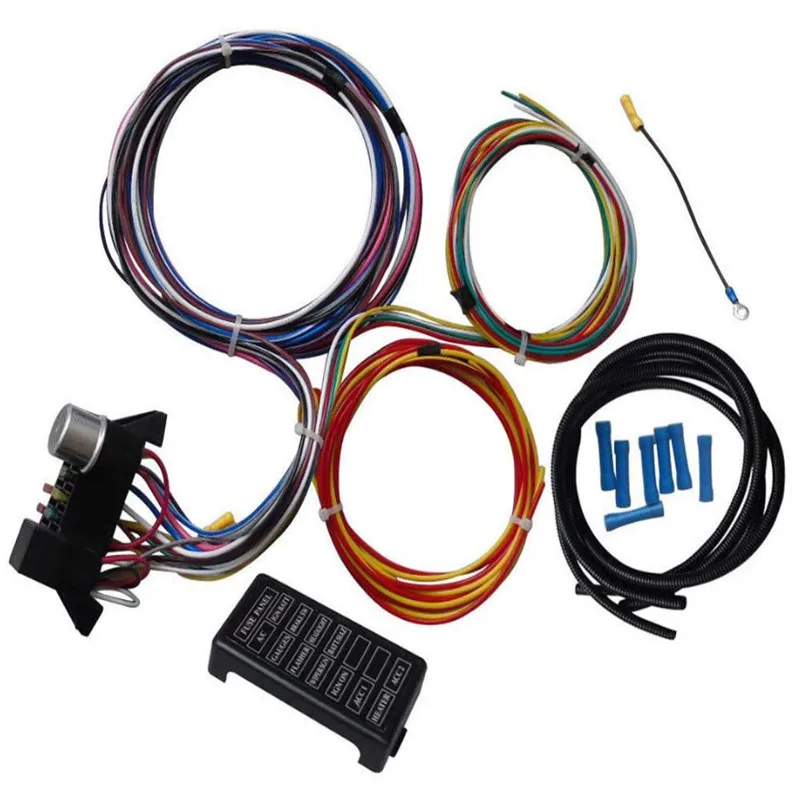 12 Circuits Hot Rod Basic Wire Kit Universal Standard Color Wiring