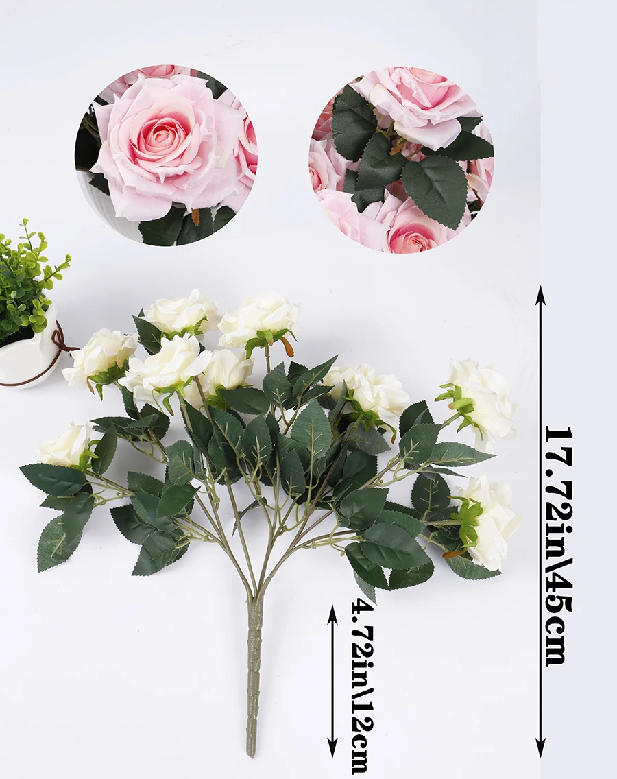 Artificial Silk Rose Flowers Realistic Colorful Artificial Velvet Roses ...