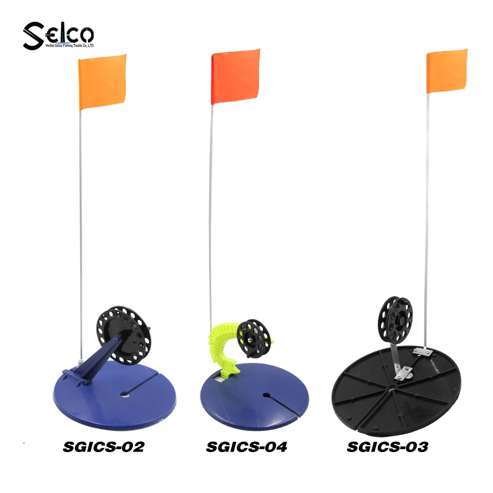 Orange Ice Fishing Rod Tipups Portable Compact Ice Fishing Rigger Hole