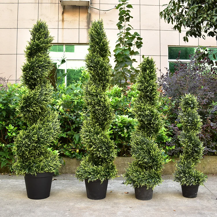 High Quality Cedar Silk Tree Artificial Topiary Boxwood Pine Cypress Tree Plant For Sale Buy