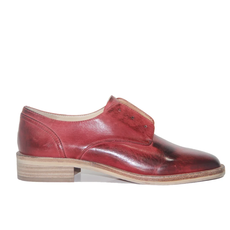 
China Factory Handmade classical high quality calf leather upper women pump shoes casual shoes 